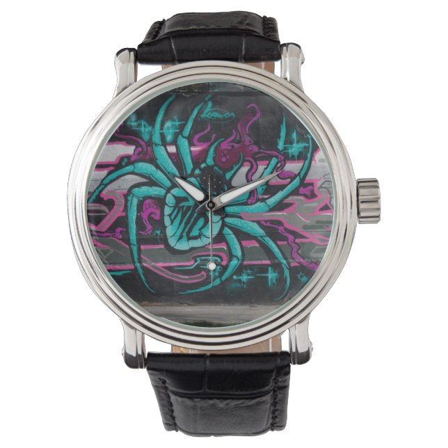 Wyed Turquoise Spider Horloge (Voorkant)