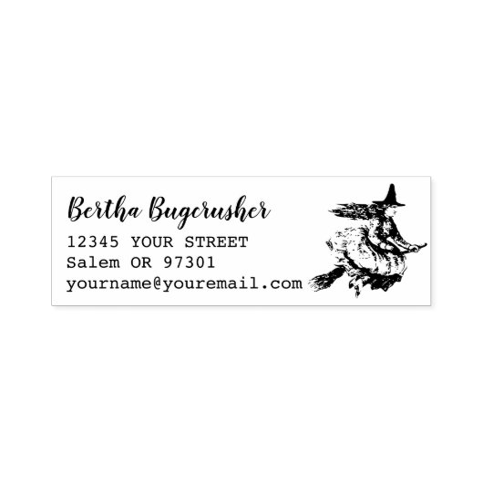 Wyed Witch Custom Name Return-adres Zelfinktende Stempel (Design)
