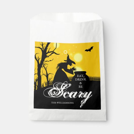 Wyed Witch Silhouette Halloween Bedankzakje (Voorkant)