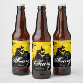 Wyed Witch Silhouette Halloween Bier Etiket (Flessen)