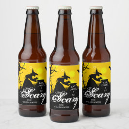 Wyed Witch Silhouette Halloween Bier Etiket