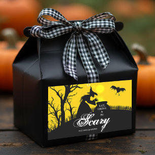 Wyed Witch Silhouette Halloween Rechthoekige Sticker