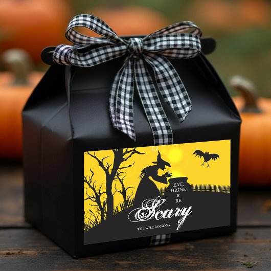 Wyed Witch Silhouette Halloween Rechthoekige Sticker