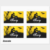 Wyed Witch Silhouette Halloween Rechthoekige Sticker (Vel)