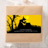 Wyed Witch Silhouette Halloween Return Address Etiket (Insitu)