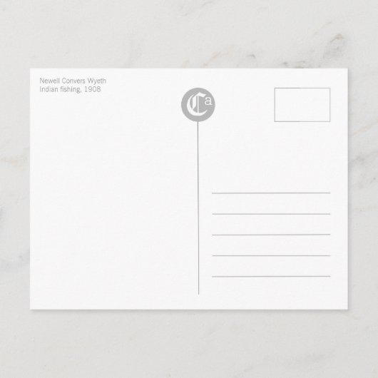 Wyeth Indian Fishing CC0480 Briefkaart (Achterkant)