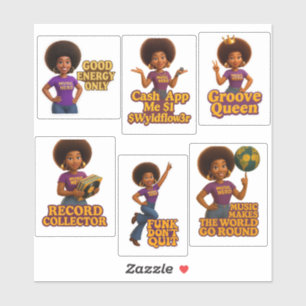 Wyldflow3r Music Love Stickers Set 1 (6Pack)