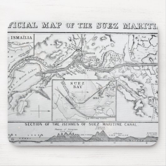 Wyld's officiële kaart van het Suezkanaal Muismat (Voorkant)