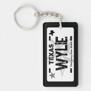 Wylie Texas zwarte licentie bord sleutelhanger