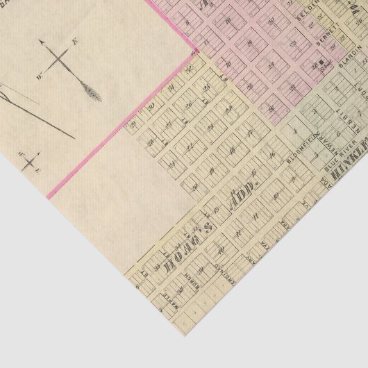 Wymore and Filley, Nebraska Tissuepapier (Detail)