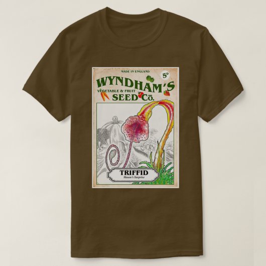 Wyndhams Triffid Seeds geïnspireerd door de dag va T-shirt (Design voorkant)