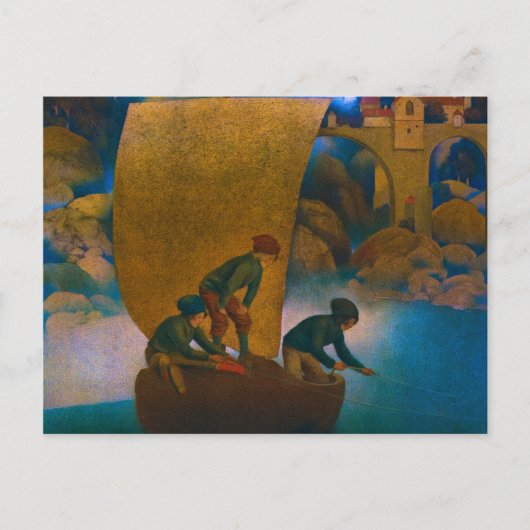 Wynken, Blynken en Nod, 1905, gemaakt door Maxfiel Briefkaart (Voorkant)