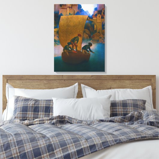 Wynken, Blynken en Nod, 1905, gemaakt door Maxfiel Canvas Afdruk (Insitu (Slaapkamer))