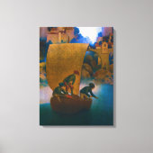 Wynken, Blynken en Nod, 1905, gemaakt door Maxfiel Canvas Afdruk (Voorkant)