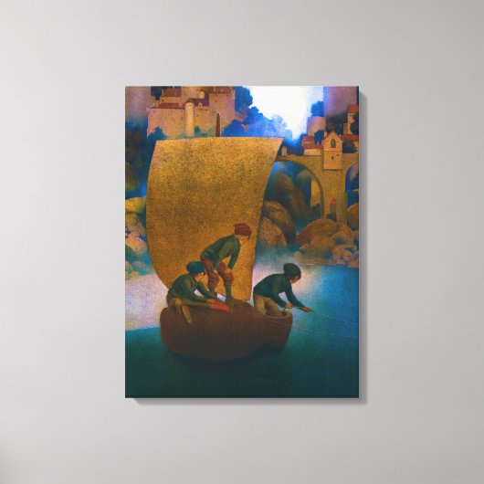 Wynken, Blynken en Nod, 1905, gemaakt door Maxfiel Canvas Afdruk (Voorkant)