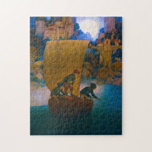 Wynken, Blynken en Nod, 1905, gemaakt door Maxfiel Legpuzzel