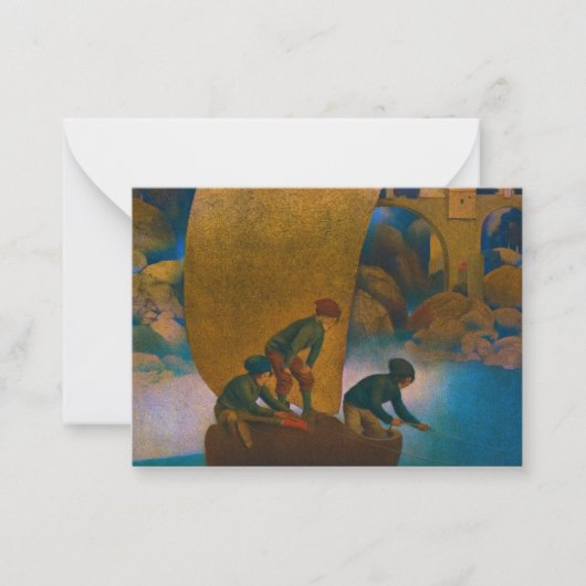 Wynken, Blynken en Nod, 1905, gemaakt door Maxfiel Notitiekaartje (Voorkant)