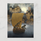 Wynken, Blynken en Nod van Maxfield Parrish 1902 Briefkaart (Voorkant)