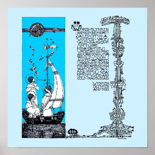 Wynken Blynken & Nod van Jessie Marion King Poster (Voorkant)