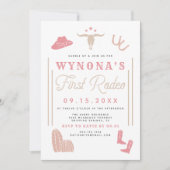 WYNONA Blush Eerste Rodeo Cowgirl Foto Verjaardag Kaart (Voorkant)