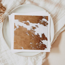 WYNONA Brown Koe Print Country Western Ranch Thema