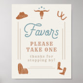 WYNONA Burnt Oranje Blue Cowboy Favor Sign Poster (Voorkant)