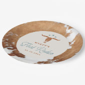 WYNONA Eerste Rodeo Cowboy Verjaardagsfeest Papieren Bordje (Gekanteld)