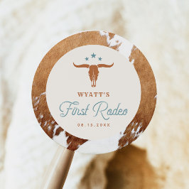 WYNONA Eerste Rodeo Cowboy Verjaardagsfeest Ronde Sticker