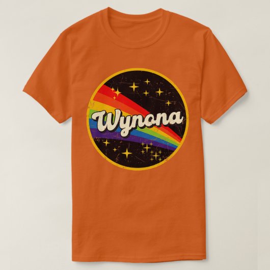 Wynona regenboog in ruimte  grungeStyle T-shirt (Design voorkant)