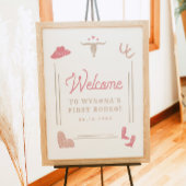 WYNONA Roze Cowgirl Eerste Rodeo Verjaardag Welkom Poster