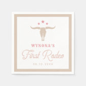 WYNONA Roze Cowgirl Eerste Rodeo Verjaardagsfeest Servet (Voorkant)