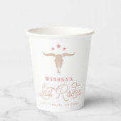 WYNONA Roze Cowgirl Laatste Rodeo Bachelorette Papieren Bekers (Voorkant)