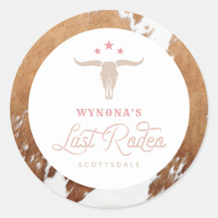 WYNONA Roze Cowgirl Laatste Rodeo Bachelorette Ronde Sticker