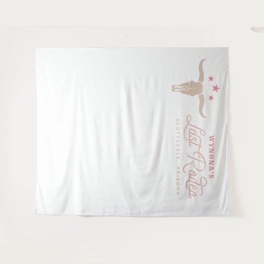WYNONA Roze Cowgirl Laatste Rodeo Bachelorette Wandkleed (Voorkant (horizontaal))