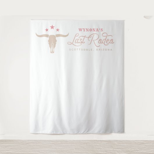 WYNONA Roze Cowgirl Laatste Rodeo Bachelorette Wandkleed (Voorkant)