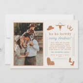 WYNONA Terracotta Westerne Cowboy-kerstkaart Kaart (Voorkant)