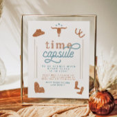 WYNONA verbrand Oranje blauwe cowboy-tijdcapsule Poster