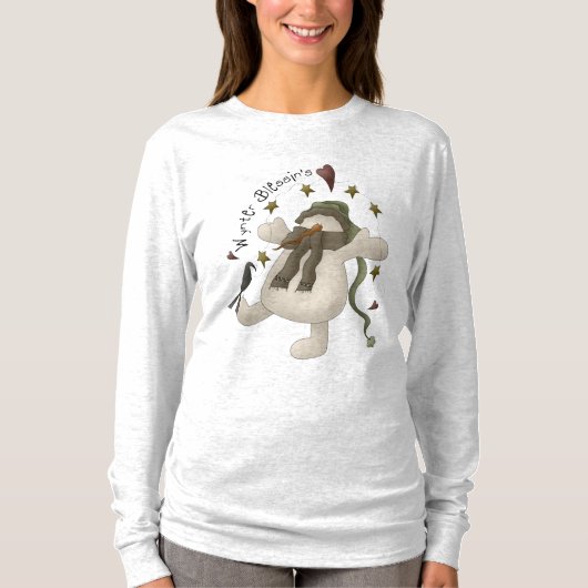 Wynter zegent grillige sneeuwpop t-shirt (Voorkant)