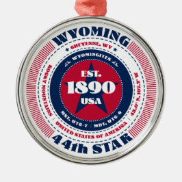 Wyoming 44e staat kerstversiering metalen ornament