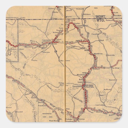 Wyoming 4 vierkante sticker (Voorkant)