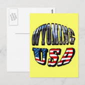 Wyoming Afbeelding- en Vlagtekst VS Briefkaart (Voorkant / Achterkant)