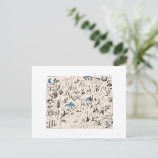 Wyoming  Afbeelding Map Antiek State Chart Briefkaart (Staand voorkant)