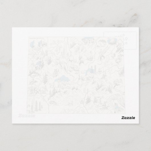 Wyoming  Afbeelding Map Antiek State Chart Briefkaart (Achterkant)