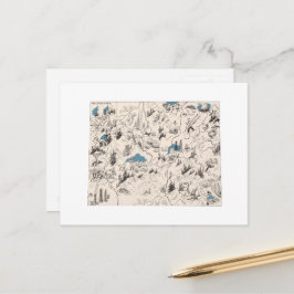Wyoming Afbeelding Map Antiek State Chart Briefkaart