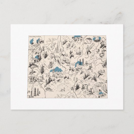 Wyoming  Afbeelding Map Antiek State Chart Briefkaart (Voorkant)