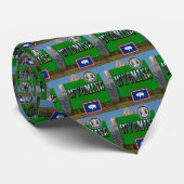 Wyoming Afbeelding & tekst, kaart, vlag & staatsze Stropdas (Opgerold)