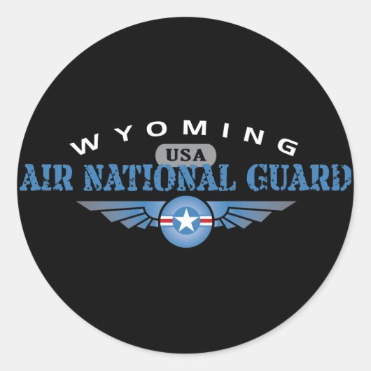 Wyoming Air National Guard Ronde Sticker (Voorkant)
