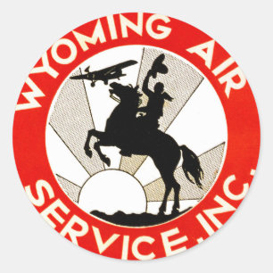 Wyoming Air Service Ronde Sticker
