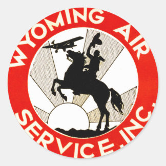 Wyoming Air Service Ronde Sticker