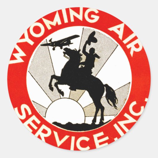 Wyoming Air Service Ronde Sticker (Voorkant)